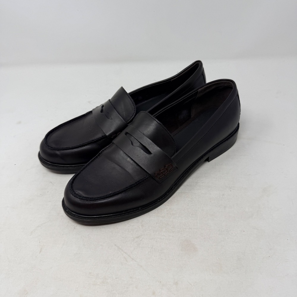 Marc Fisher Black Leather Penny Loafers